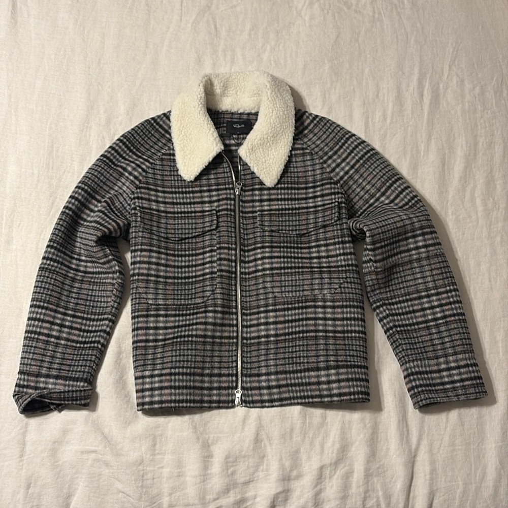 Rails Jacket Cheyenne onyx and taupe plaid jacket